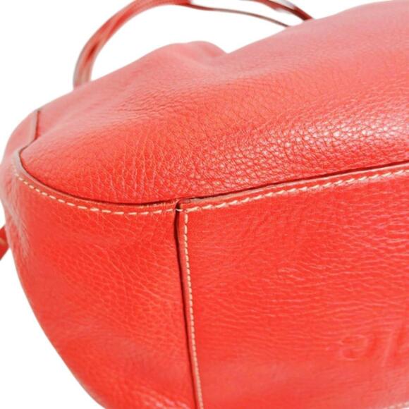 Kate Spade handbag tote bag, drawstring style, leather, red